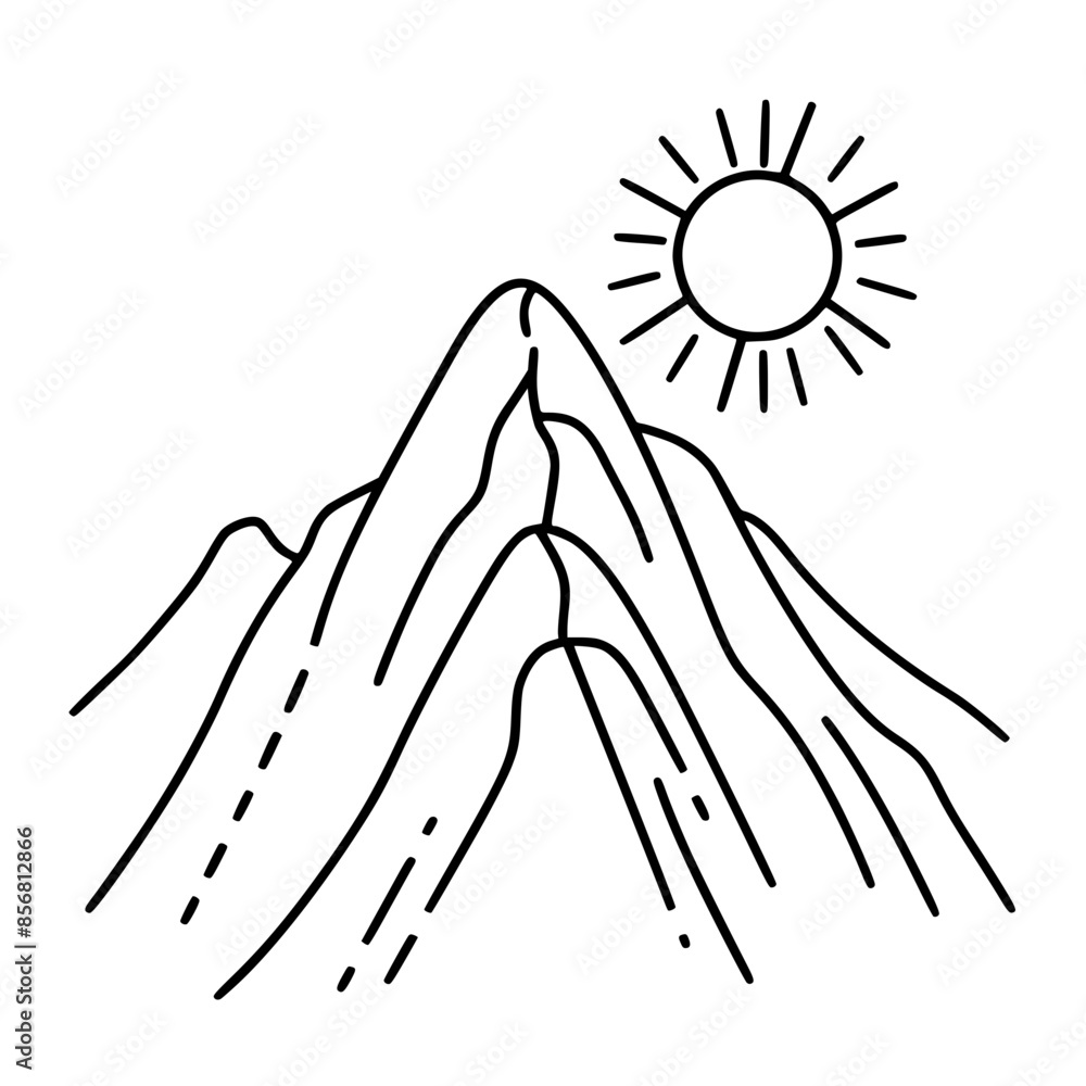 Obraz premium MOUNTAIN SVG, MOUNTAIN Clipart, Cut files For Cricut, mountain cut files, Nature svg, Camping mountain svg, Mountain and Forest, Hunting svg, Hiking svg, Outdoors svg, mountain range svg, Mountains Si
