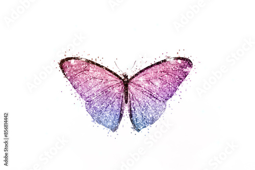 Photography Aesthetic butterfly png sticker, beautiful holographic design on transparent bac