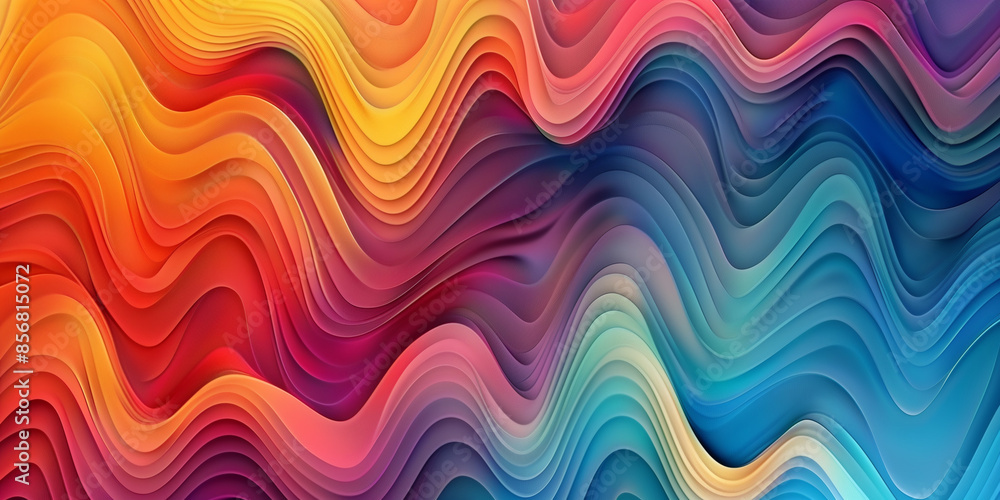 This image features a fluid abstract design with waves of multiple colors blending seamlessly into each other This image features a fluid abstract design with waves of multiple colors blending seamlessly into each other