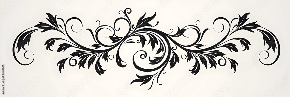 Elegant Decorative Black Scroll with Curly Ends Elegant Decorative Black Scroll with Curly Ends