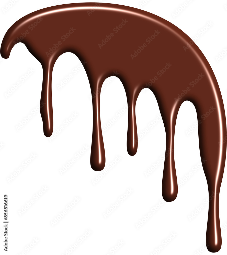 Drawing of brown chocolate sauce dripping Drawing of brown chocolate sauce dripping