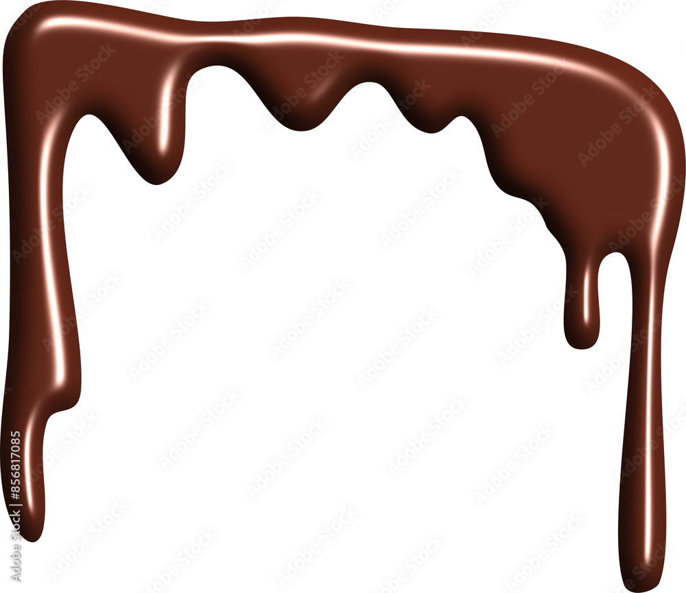 Drawing of brown chocolate sauce dripping Drawing of brown chocolate sauce dripping