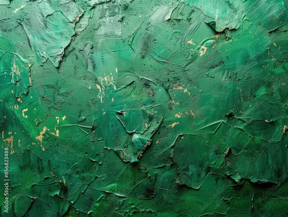A close-up shot of a wall with a thick layer of green paint, great for design and decoration projects A close-up shot of a wall with a thick layer of green paint, great for design and decoration projects