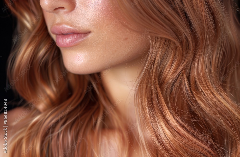 Close Up Of Woman With Long Wavy Blonde Hair Close Up Of Woman With Long Wavy Blonde Hair