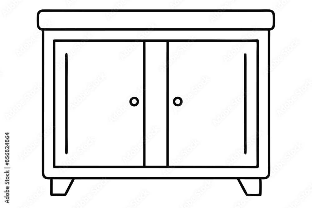 Cabinet line art vector illustration Cabinet line art vector illustration