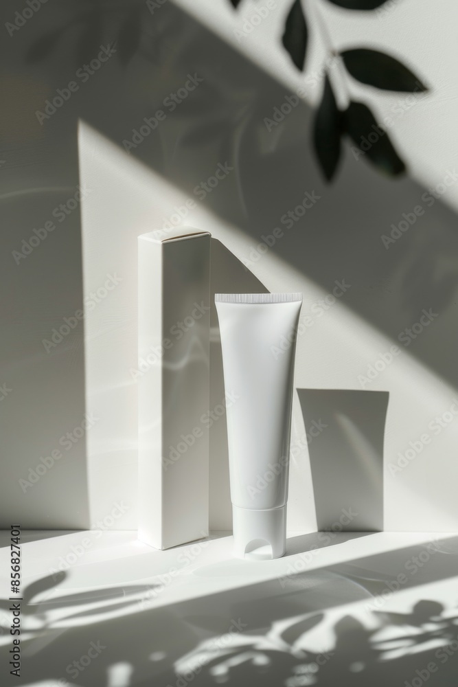 A mockup of white cosmetic tube A mockup of white cosmetic tube