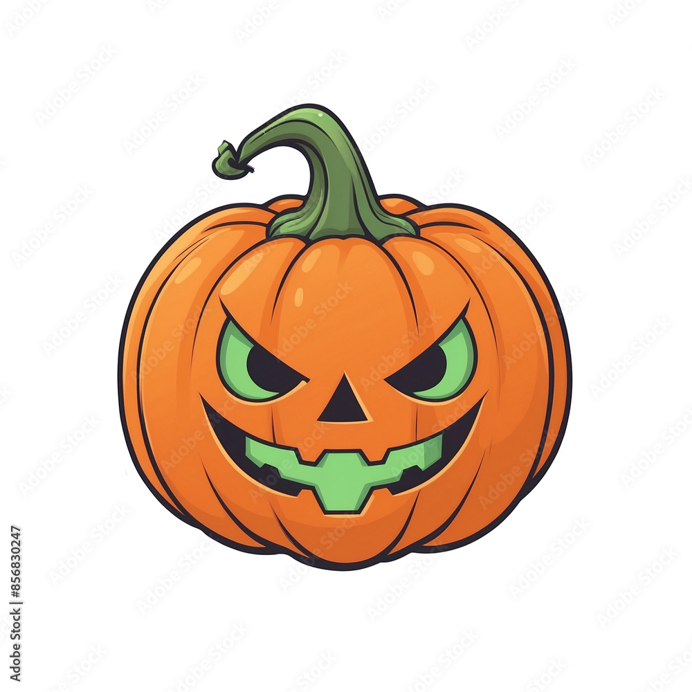 Cartoon Halloween Pumpkin With Carved Grinning Face Cartoon Halloween Pumpkin With Carved Grinning Face