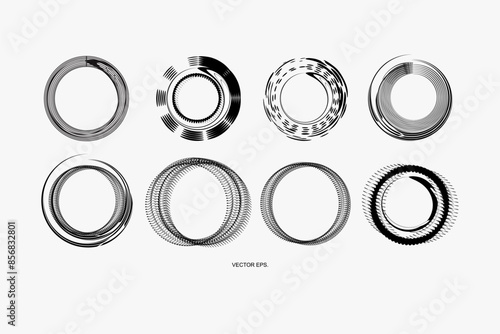 Abstract illustration, design, shape, circle, line, graphic, art, bacteria, virus, icon, germ, plankton, parasite, biology, sperm, and graphic element vector