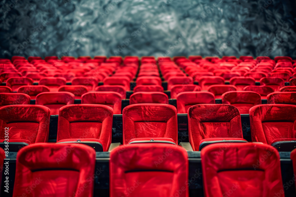Fototapeta premium A theater with red chair seats