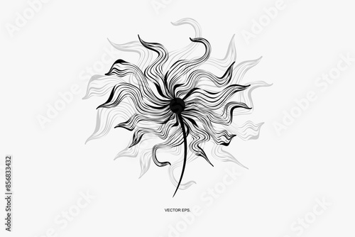 Abstract illustration, design, shape, circle, line, graphic, art, bacteria, virus, icon, germ, plankton, parasite, biology, sperm, and graphic element vector