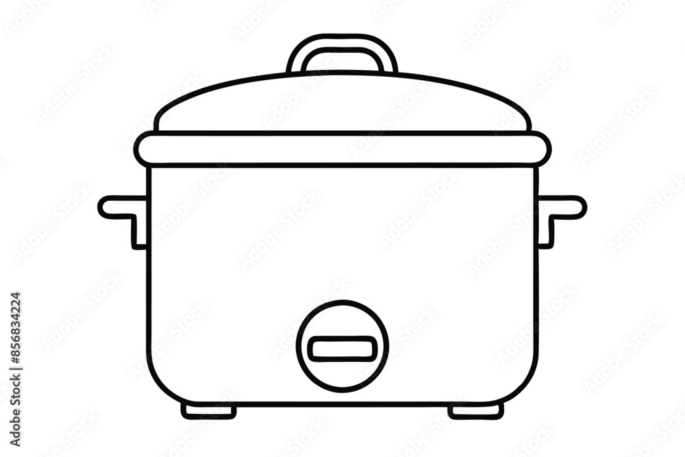Rice cooker line art vector illustration Rice cooker line art vector illustration
