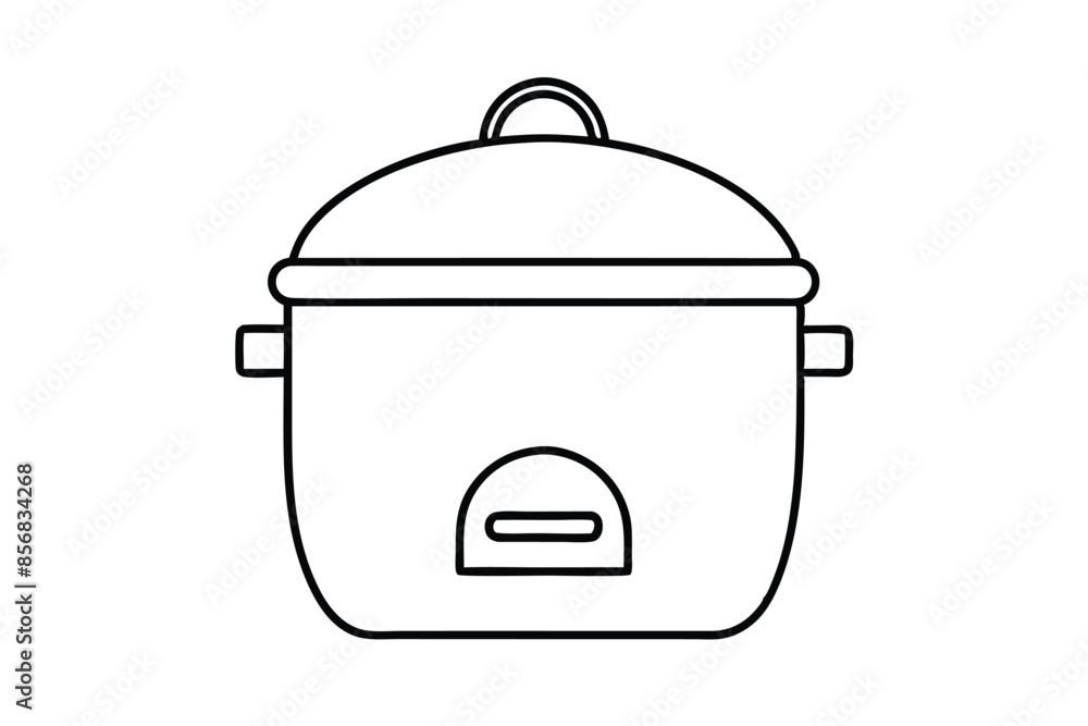 Rice cooker line art vector illustration Rice cooker line art vector illustration