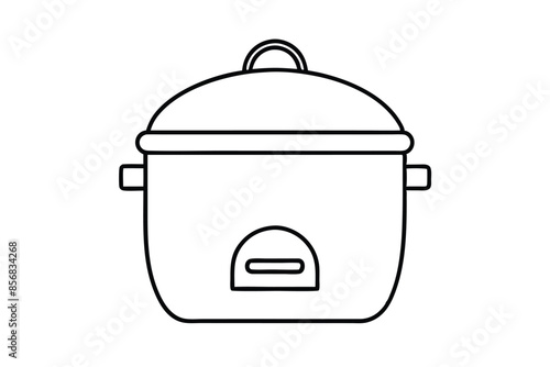 Rice cooker line art vector illustration