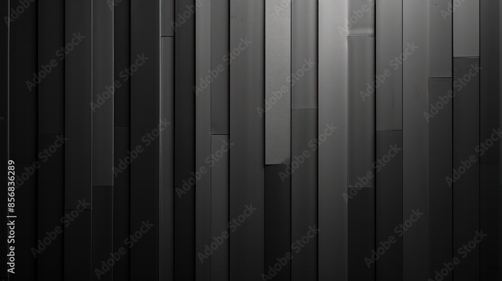 A black and white photo of a wall with many wooden slats A black and white photo of a wall with many wooden slats