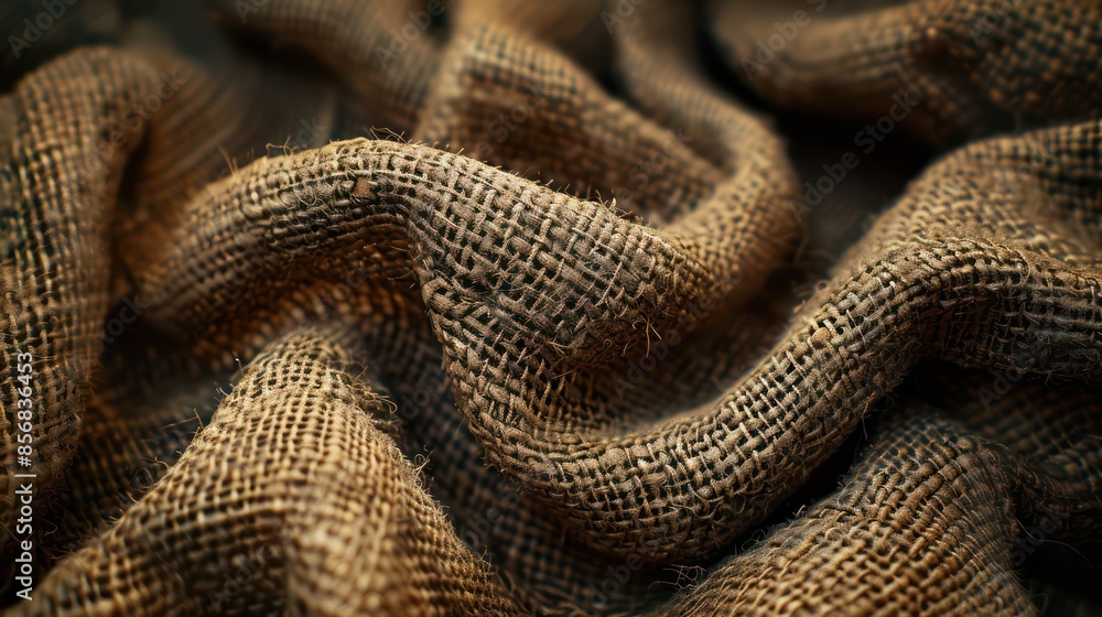 A piece of brown fabric with a wavy texture A piece of brown fabric with a wavy texture