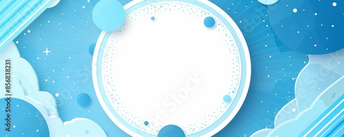 シンプルな青い円とドットの幾何学的背景