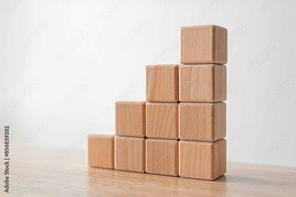 Wooden cubes for your text on the table on a white background. Wooden cubes for your text on the table on a white background.