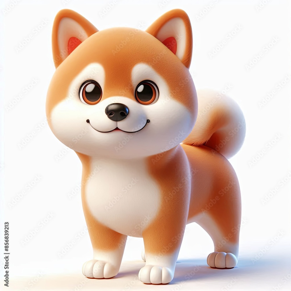 cute shiba inu dog standing cartoon 3d Generative AI cute shiba inu dog standing cartoon 3d Generative AI