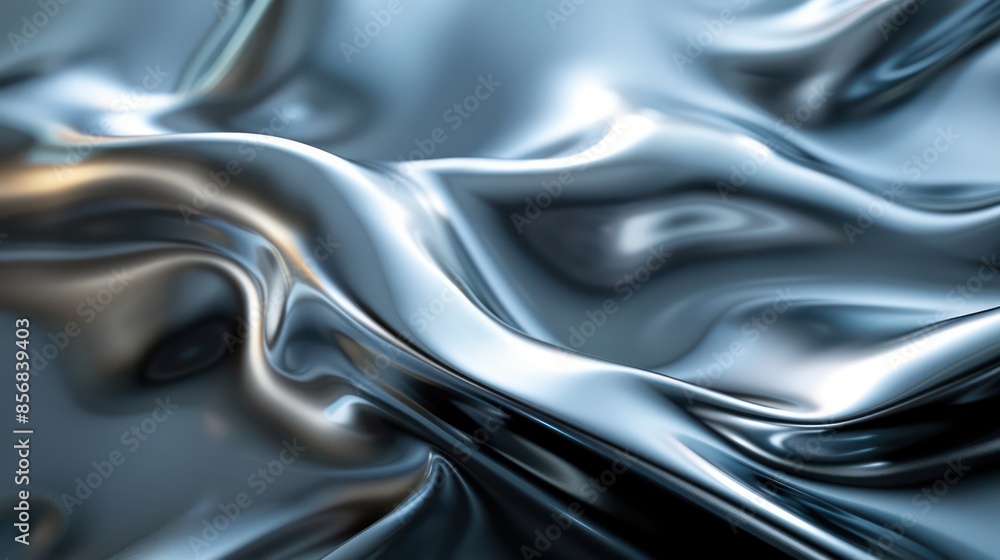 A shiny silver fabric with a wave pattern A shiny silver fabric with a wave pattern