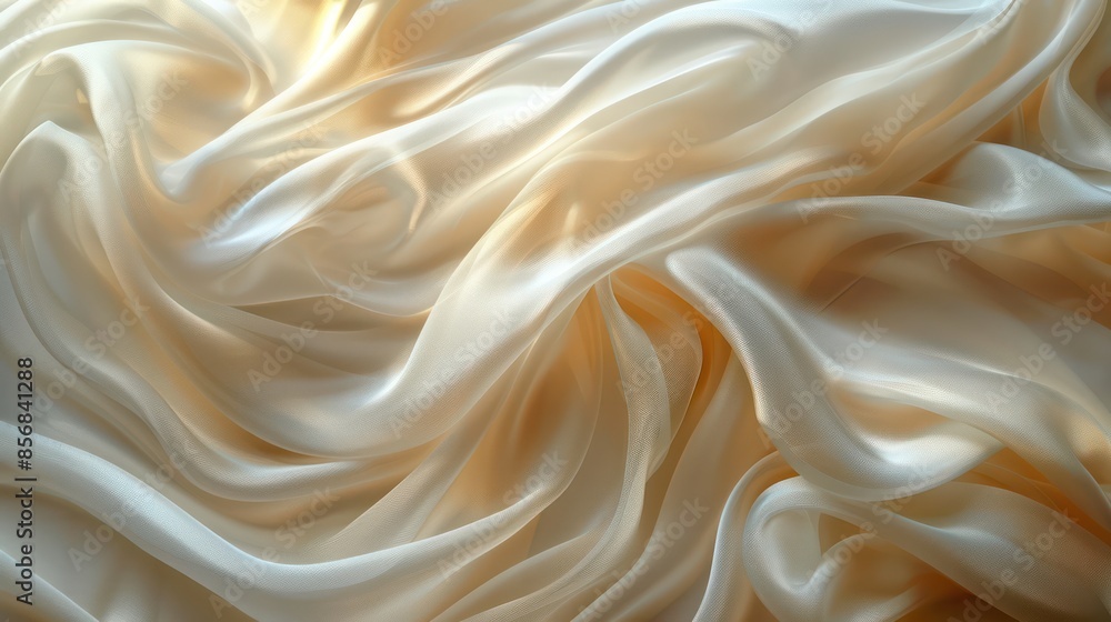 Fototapeta premium A white fabric with a pattern of waves