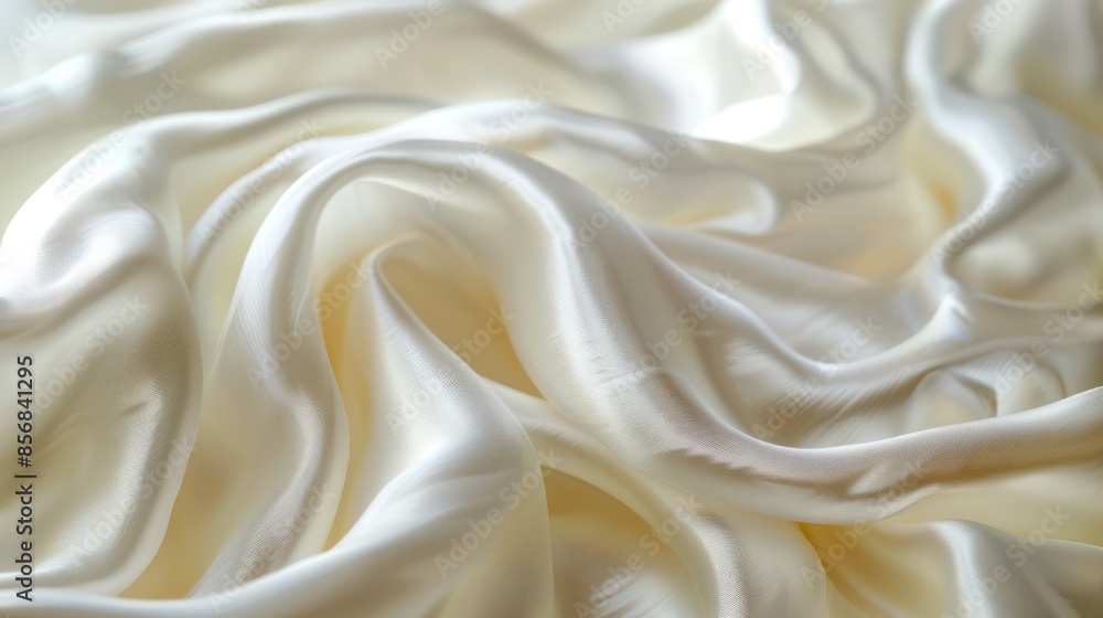 A white fabric with a smooth, flowing texture A white fabric with a smooth, flowing texture