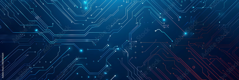 Abstract digital circuit board on technology blue background. Circuit connected lines and dots on abstract motherboard. Navy gradient tech bg. AI innovation concept. Futuristic vector illustration. Abstract digital circuit board on technology blue background. Circuit connected lines and dots on abstract motherboard. Navy gradient tech bg. AI innovation concept. Futuristic vector illustration.