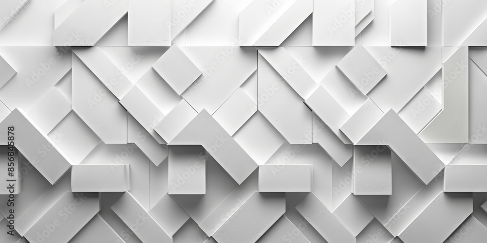 Fototapeta premium Abstract Geometric White Wall