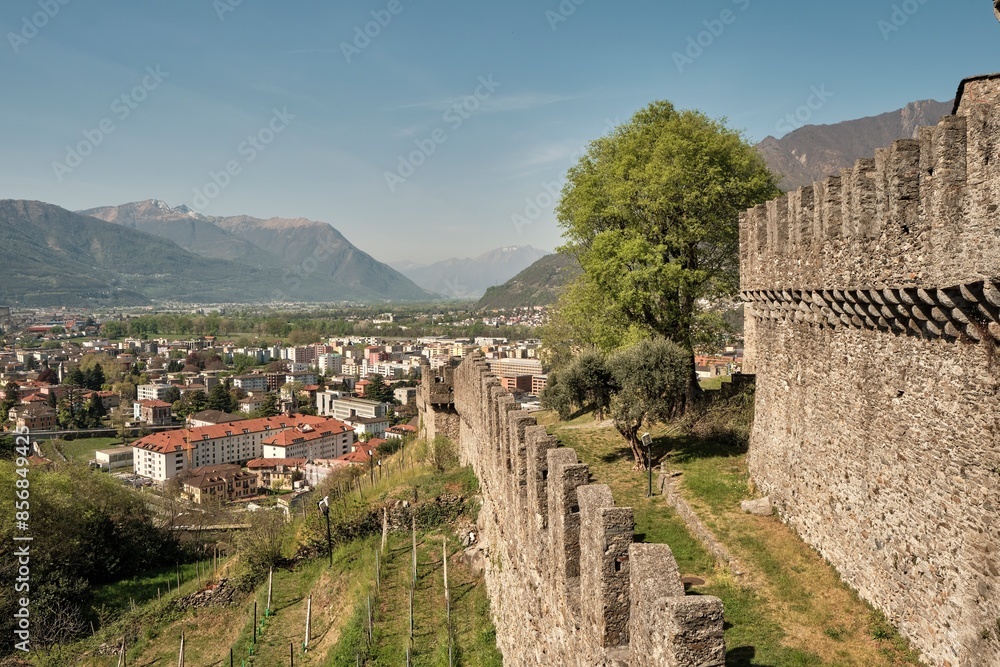 Fototapeta premium Historic castle in Bellinzona city, Switzerland