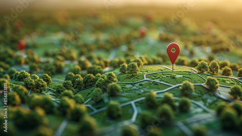creative location pin on map