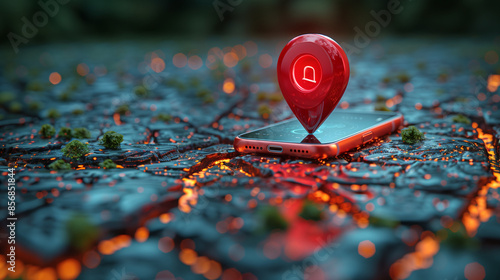 creative location pin on map