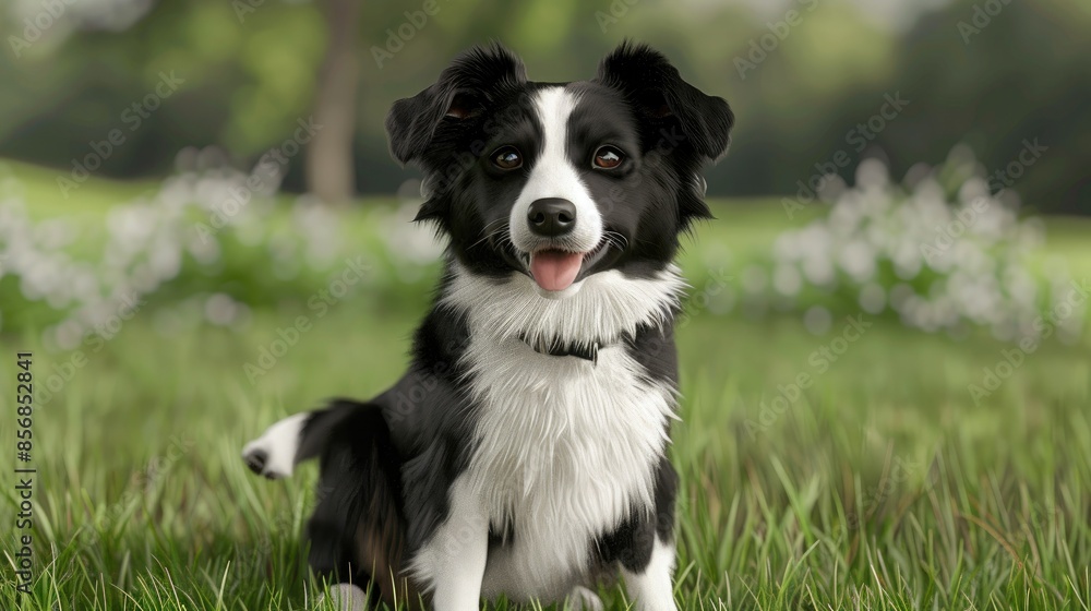 A Border Collies Grin in a Summer Meadow A Border Collies Grin in a Summer Meadow