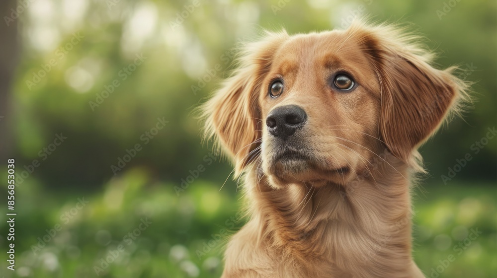 Golden Retriever Gazing at Summers End Golden Retriever Gazing at Summers End