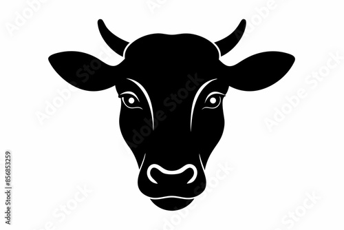 Cow head vector silhouette, Vector of cow head design, Cow silhouette design
