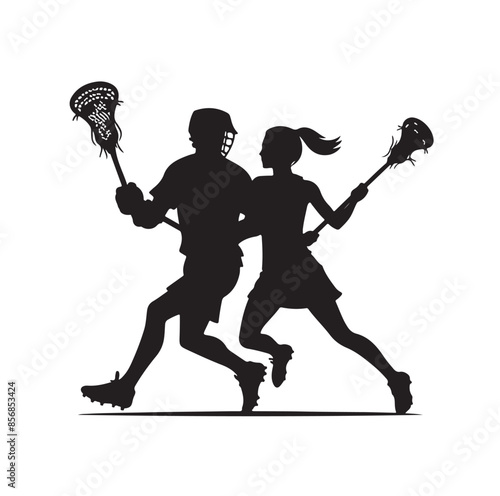 Lacrosse player silhouette, Lacrosse silhouettes, Lacrosse player clipart, Lacrosse player icon.