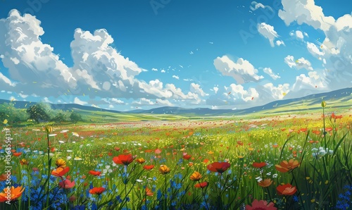 Springtime flower meadow