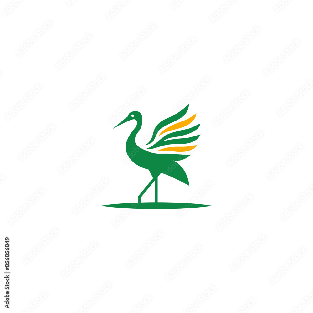 Fototapeta premium Stork Bird Logo Design Vector