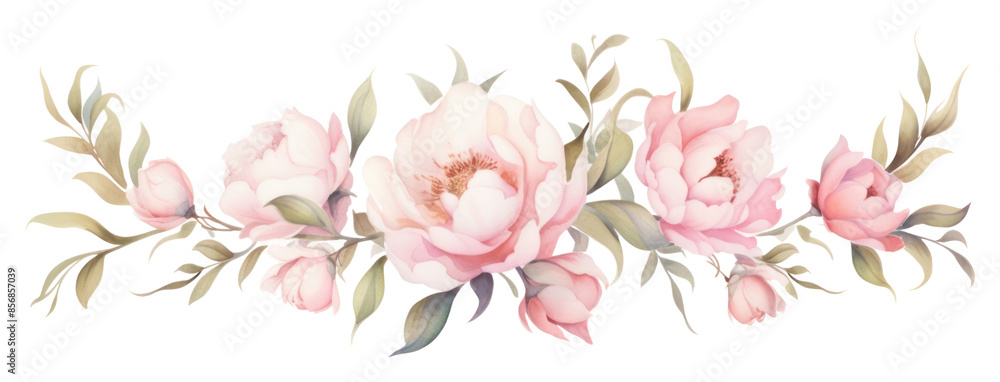 Obraz premium PNG Peonies pattern flower plant.