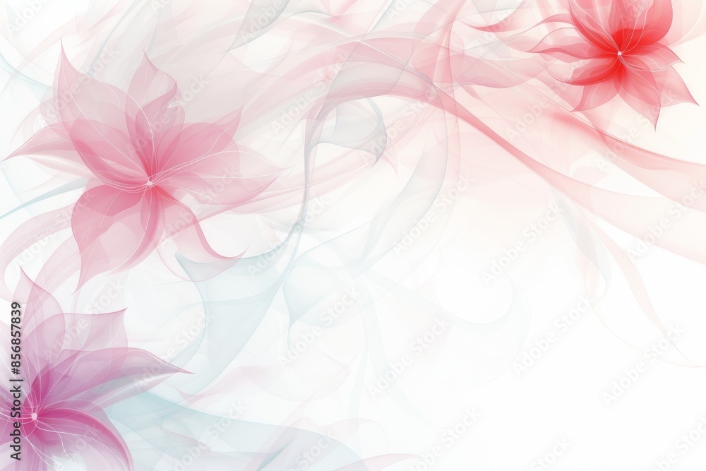 © Antonia - Delicate Pink Flowers Dance In A Whimsical Watercolor World