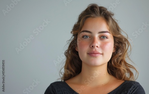 Half-length portrait close-up of a female model