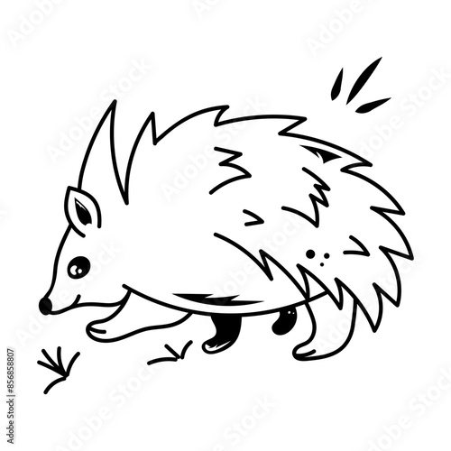Editable doodle icon of a prickly pig 