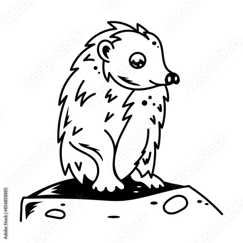 Trendy doodle icon of a hedgepig 