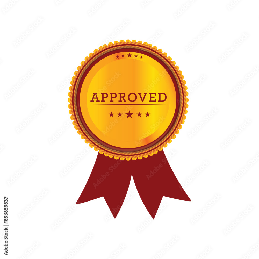 Approved  emblem Label Design