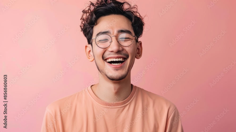 Obraz premium Happy young man laughing