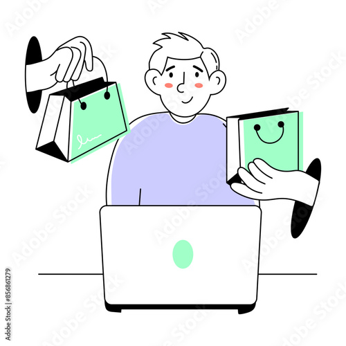 Buy online hand drawn mini character illustration 