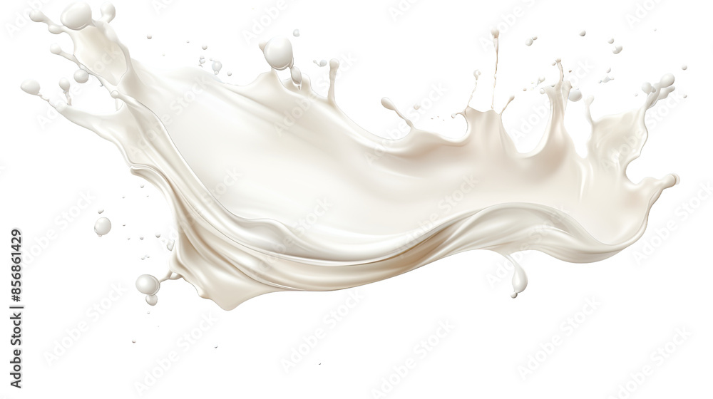 Fresh Milk Splash Isolated on Transparent Background - Top View 3D Liquid Art Fresh Milk Splash Isolated on Transparent Background - Top View 3D Liquid Art