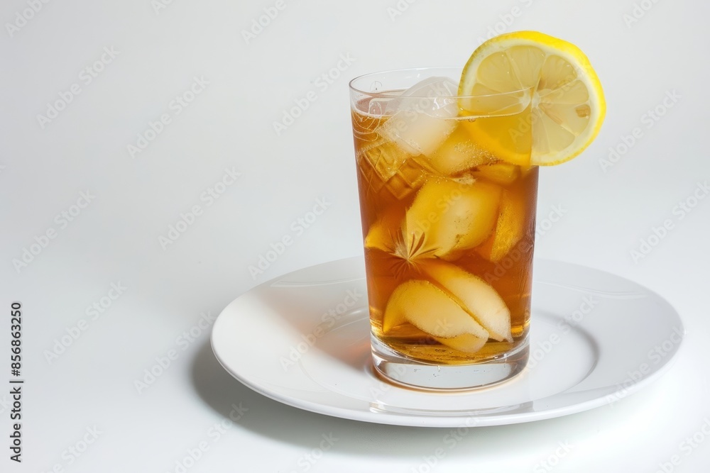 Amber-Colored Captain's Punch Cocktail with Lemon Wedge Garnish Amber-Colored Captain's Punch Cocktail with Lemon Wedge Garnish