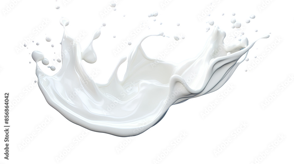Fresh White Milk Splash on Transparent Background - Top View 3D Render for Design Projects Fresh White Milk Splash on Transparent Background - Top View 3D Render for Design Projects