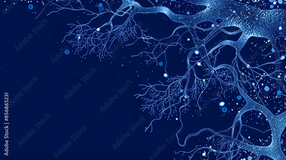 Blue neurons poster with copy space Blue neurons poster with copy space