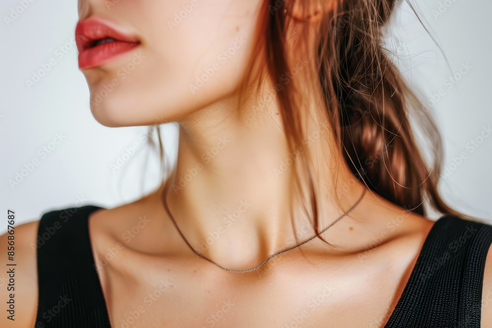 Close up of a young beautiful woman's clavicle area Close up of a young beautiful woman's clavicle area