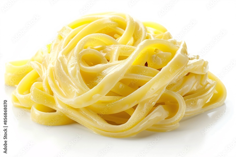 Smooth noodles alone on a blank canvas Smooth noodles alone on a blank canvas